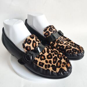 SAS Lara Leopard Size 9 Comfort Flats Loafers‎ Calf Hair Animal Cheetah Print